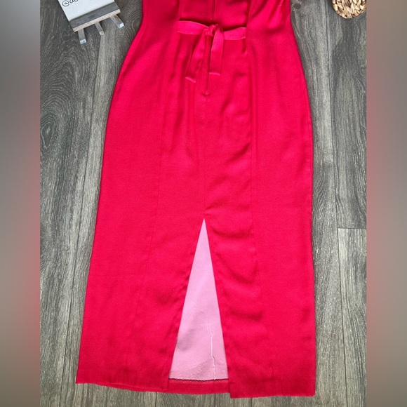 Vintage Scarlett midi dress with elegant waist detailing and back cinch Vtg 9/10 - Picture 8 of 10